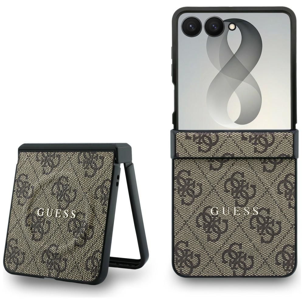 Brūns Guess 4G Classic MagSafe vāciņš Samsung Galaxy Z Flip8 tālrunim