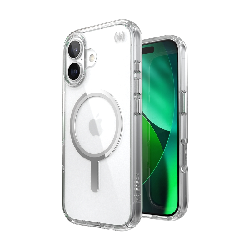 Speck Presidio Perfect Clear MagSafe - iPhone 17 maciņš (Clear / sudrabs)
