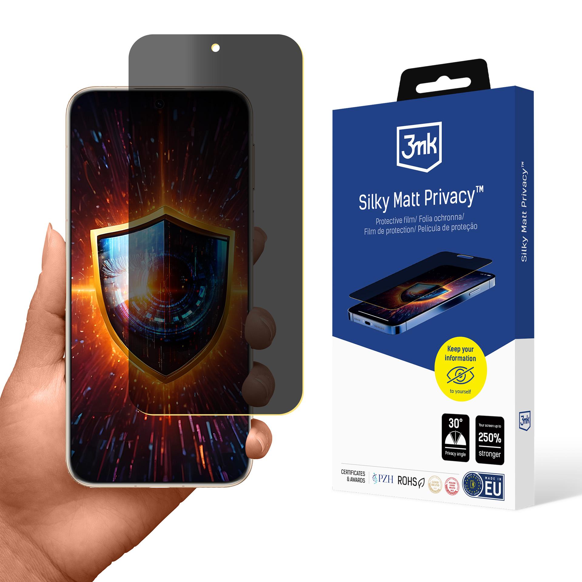 3mk Silky Matt Privacy – privātuma ekrāna aizsargs modelim Huawei Pura 80 Pro / 80 Ultra