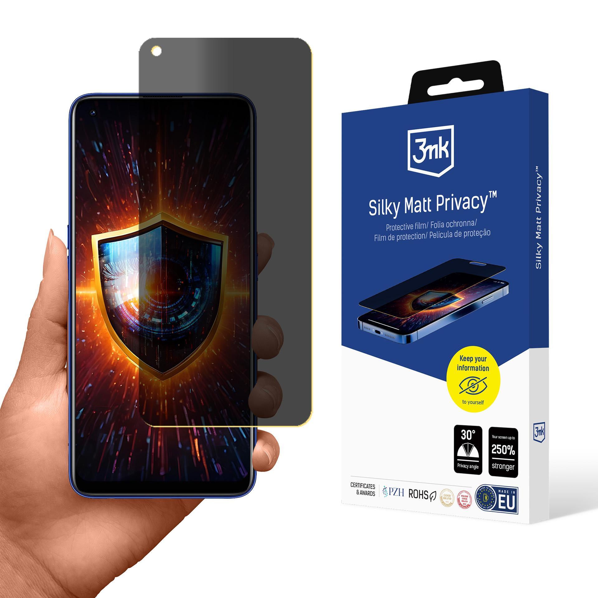 3mk Silky Matt Privacy – privātuma ekrāna aizsargs modelim Realme 7 Pro