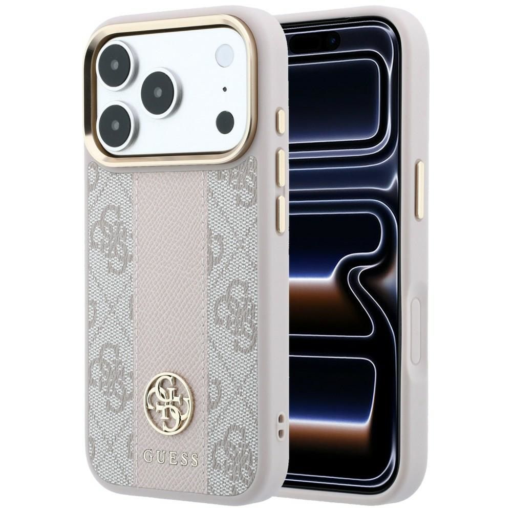 Maciņš IPHONE 18 Pro Max/17 Pro max saderīgs ar MagSafe (Stripe Round and Classic Logos 4G) (krāsa: rozā)