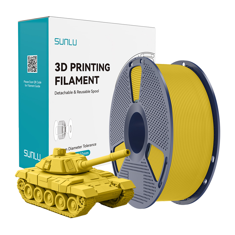 Sunlu PLA+ ātrdarbīgās drukas filaments, dzeltens