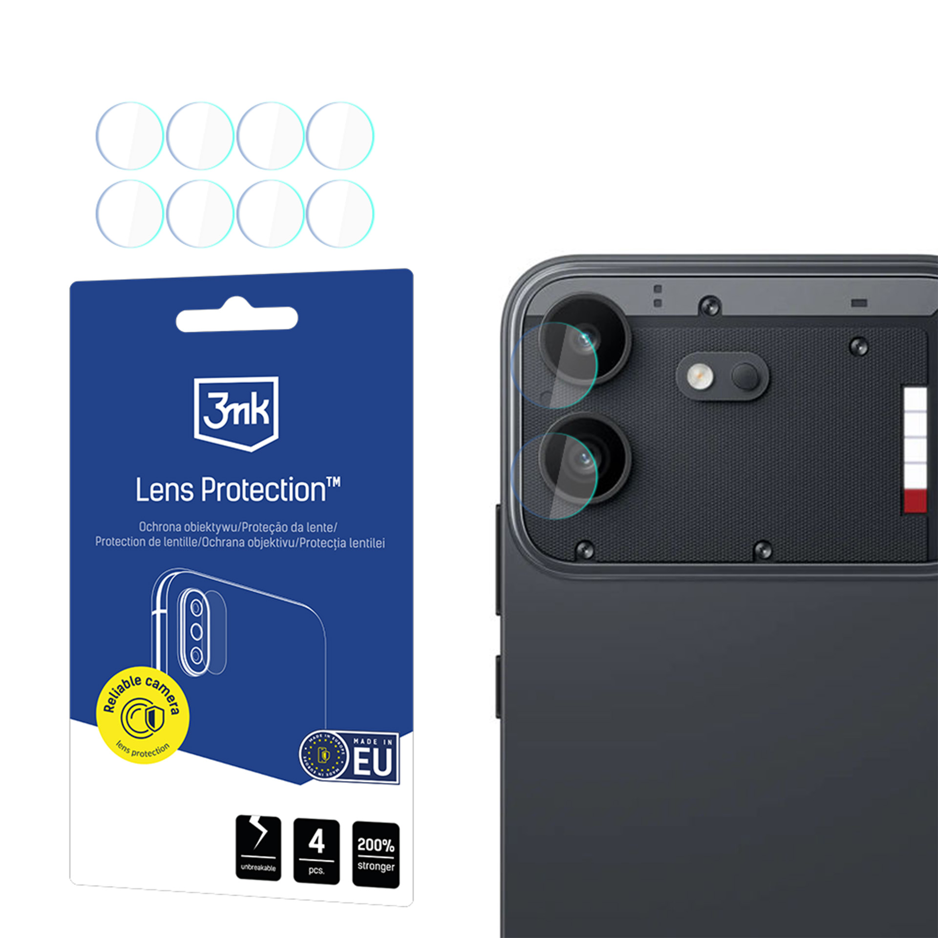 3mk Lens Protection – kameras objektīva aizsargs modelim Nothing Phone (4b)