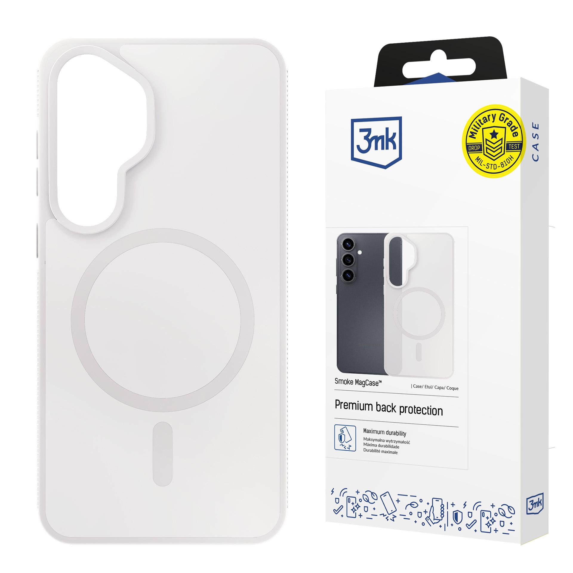 3mk Smoke MagCase balts – tālruņa vāciņš modelim Samsung Galaxy S26