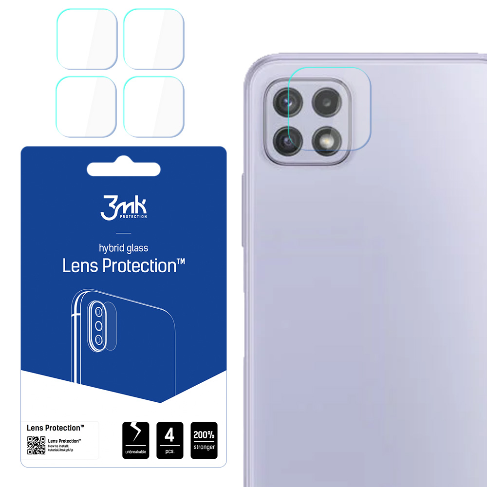 3MK FLEXIBLE GLASS LENS hibrīda stikls SAMSUNG GALAXY A22 4G priekš 4 gab. kamerai