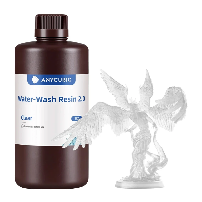 ANYCUBIC Water-Wash Resin 2.0 ar ūdeni mazgājami sveķi, caurspīdīgi