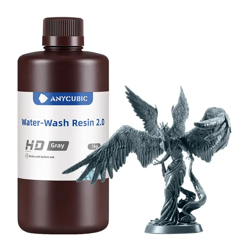 ANYCUBIC Water-Wash Resin 2.0 ar ūdeni mazgājami sveķi, pelēki
