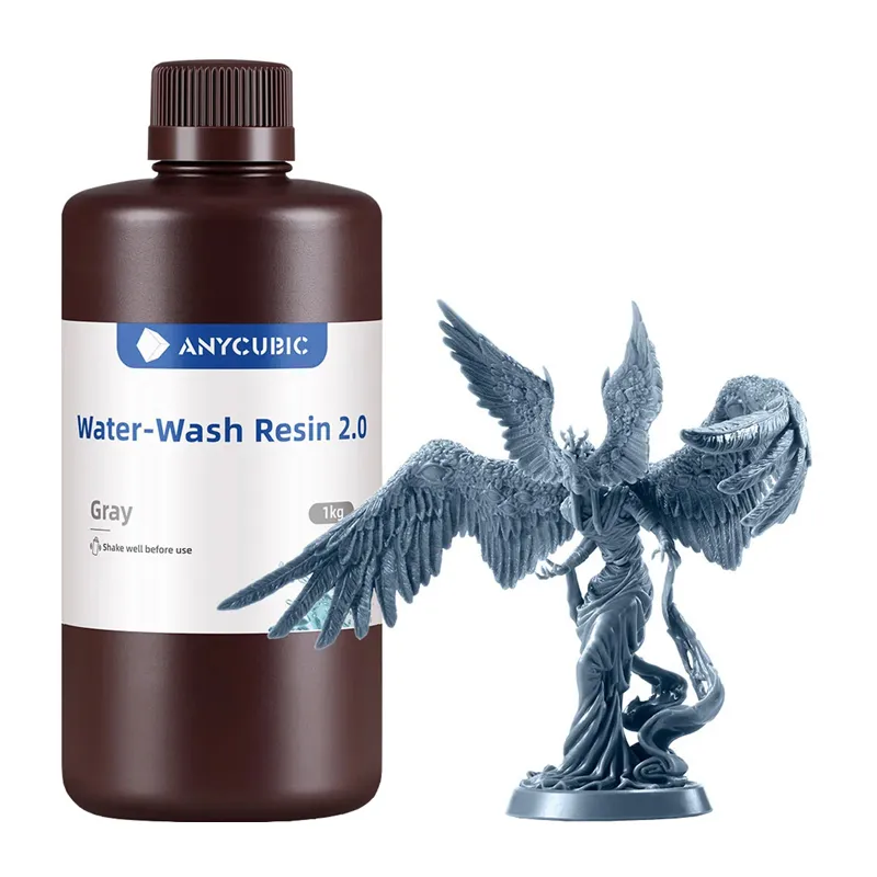 ANYCUBIC Water-Wash Resin 2.0 ar ūdeni mazgājami sveķi, pelēki