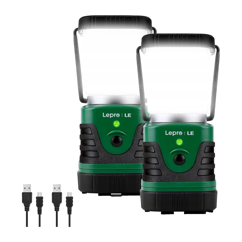 LEPRO 3300008-2 kempinga lampa, 4400mAh, 2 gab. iepakojums