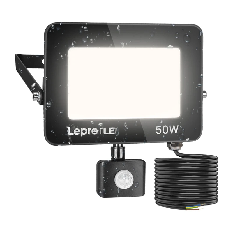 LEPRO 340006-DW-EU 50W 5000K IP65 LED prožektors ar kustības sensoru