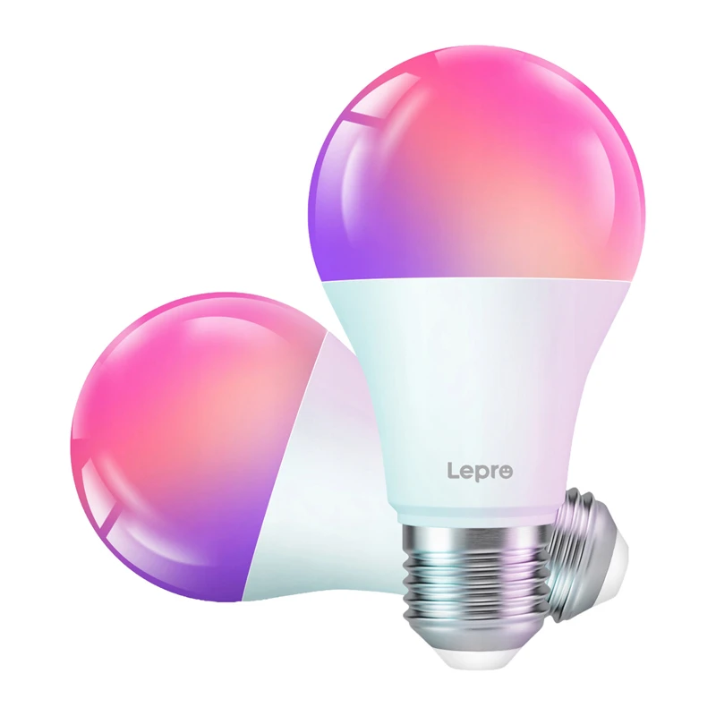 LEPRO B1-EU-2 viedā LED E27 Wi-Fi spuldze, 2 gab. iepakojums