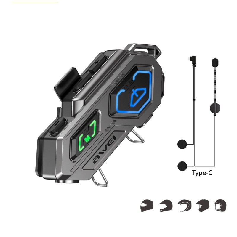 Bluetooth handsfree for helmet Awei VS-6 black