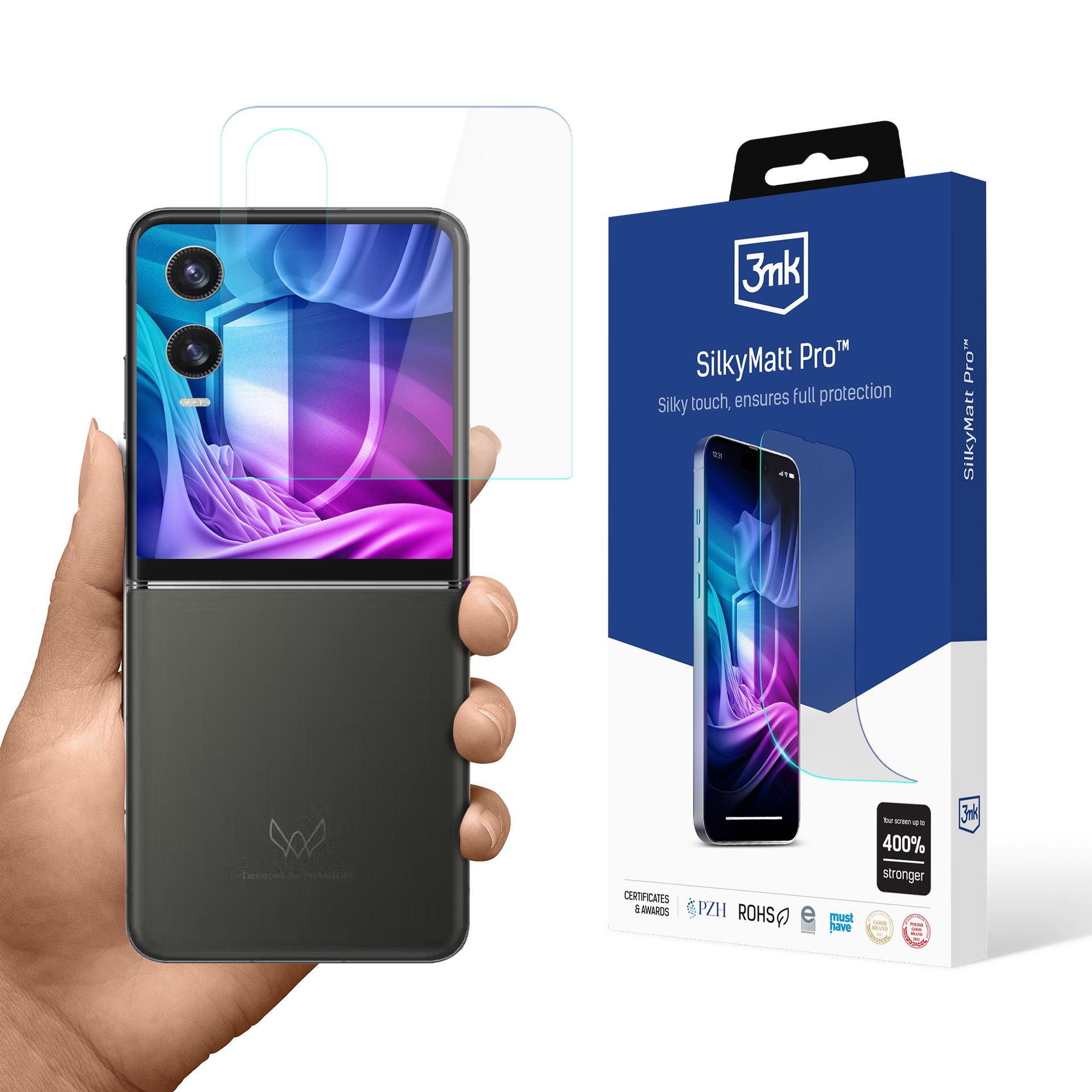 3mk Silky Matt Pro – tālruņa ekrāna aizsargs modelim Tecno Phantom V Flip2 (front)