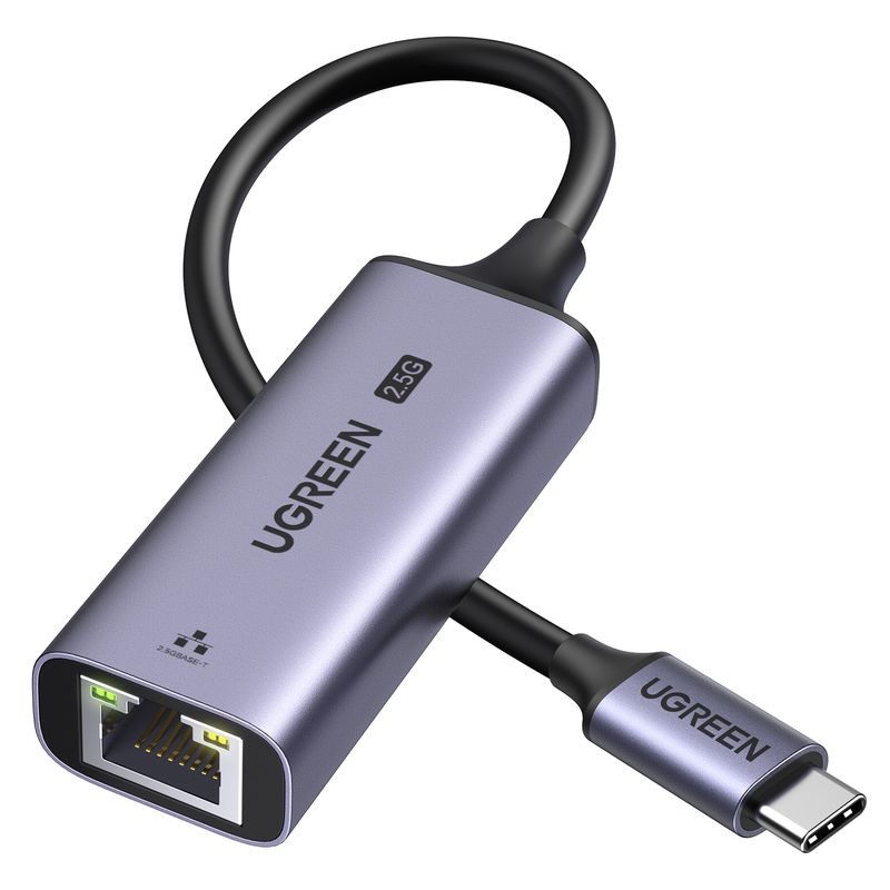 Pelēks Ugreen CM648 USB-C–RJ45 tīkla adapteris (25052)