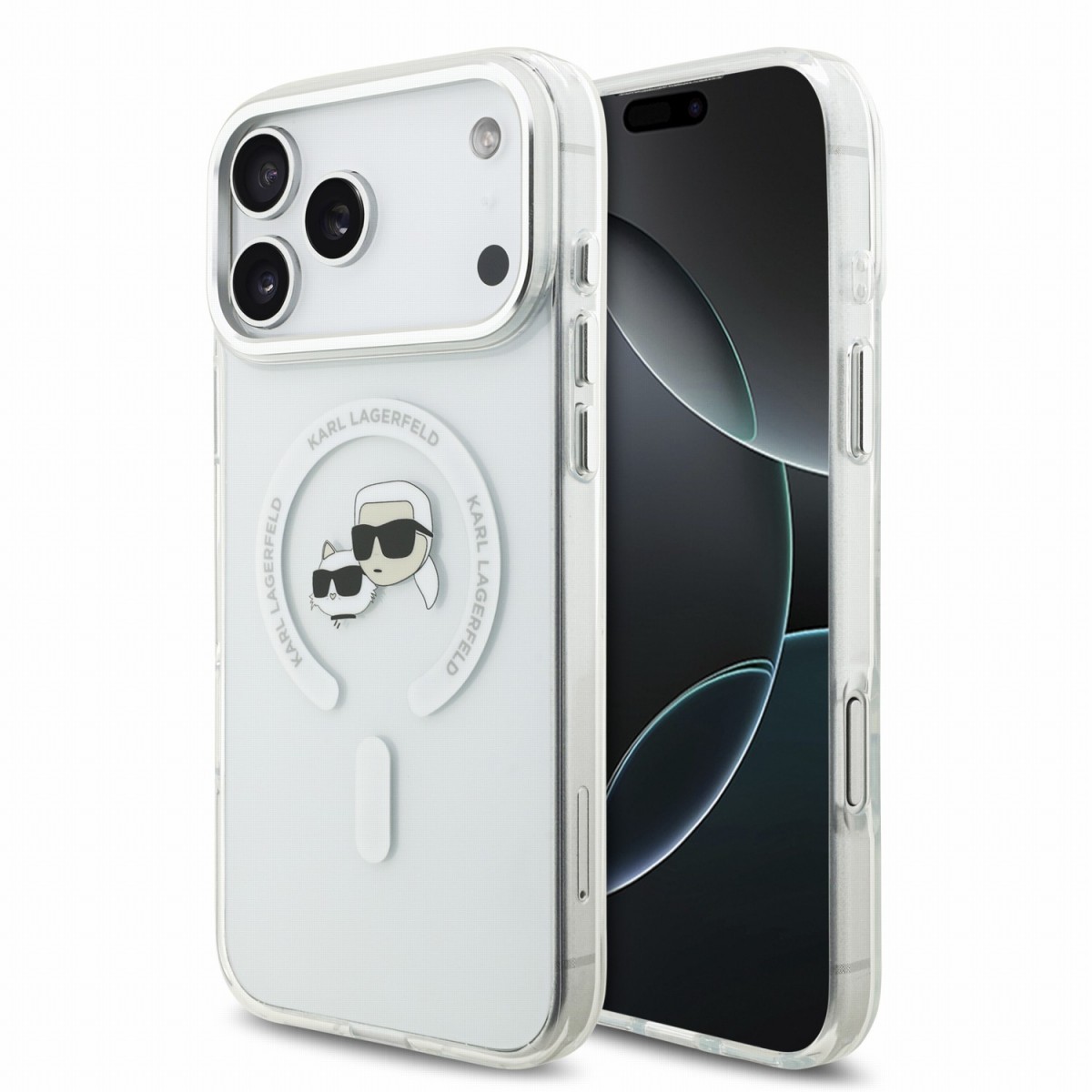 Karl Lagerfeld IML K&CH Heads Metal Frame MagSafe maciņš Apple iPhone 18 Pro