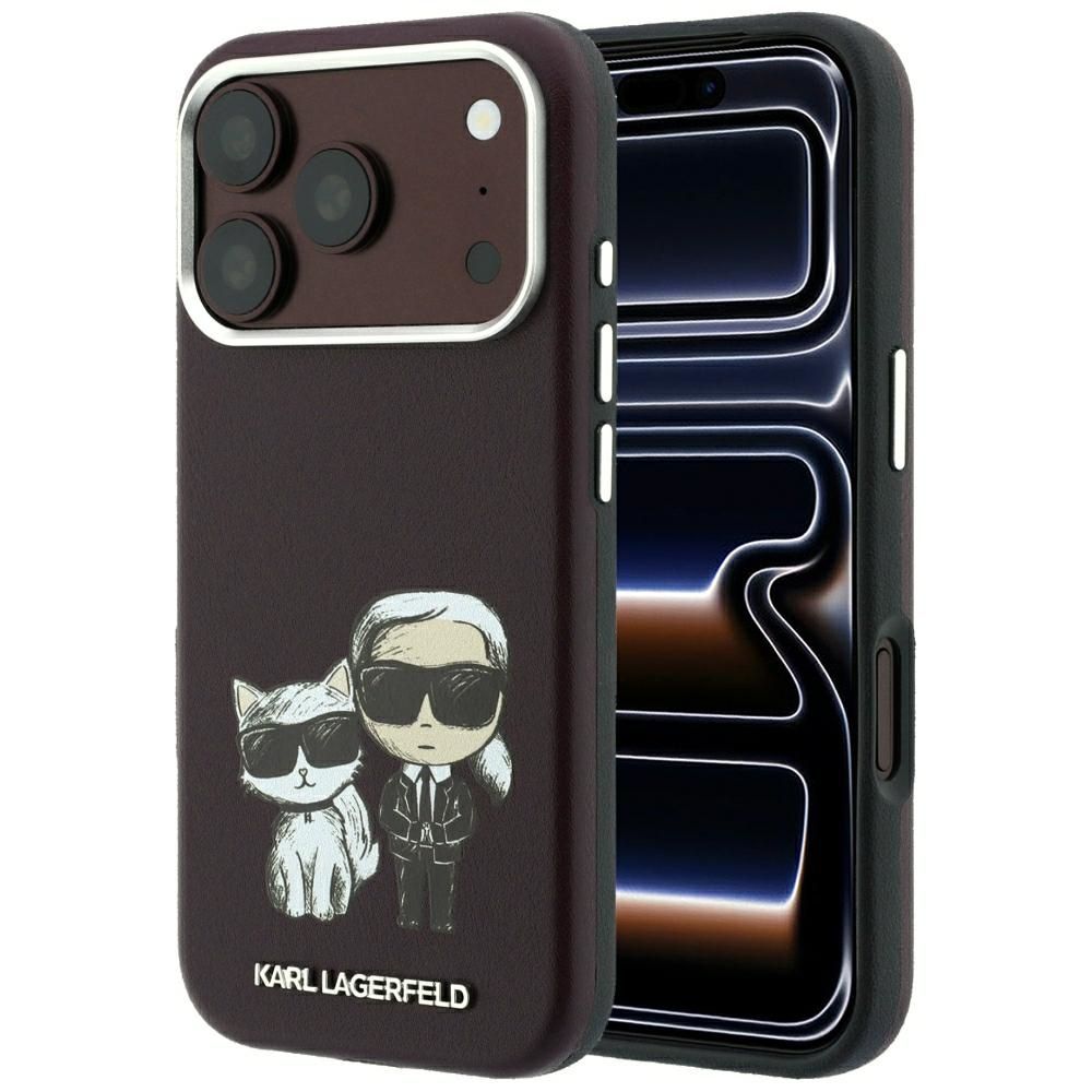 KARL LAGERFELD maciņš IPHONE 18 Pro /17 Pro saderīgs ar MagSafe (Bodies Sketch) (krāsa: bordo)