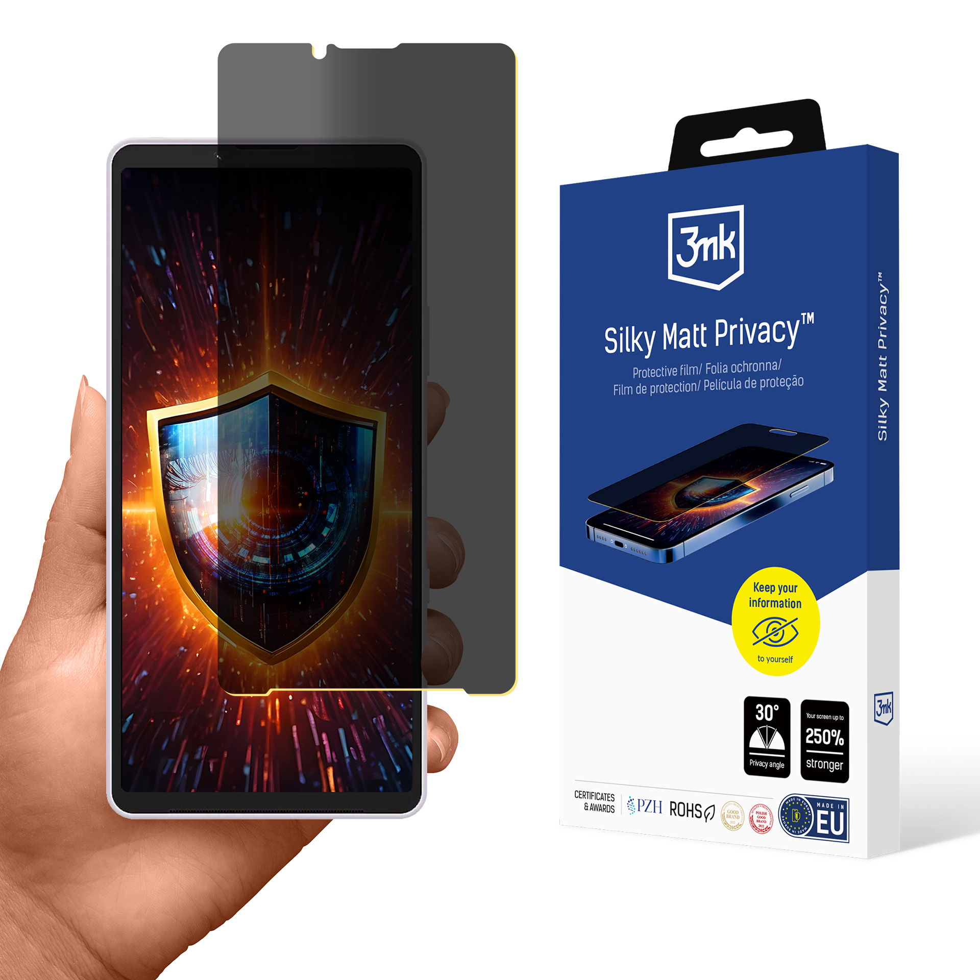 3mk Silky Matt Privacy – privātuma ekrāna aizsargs modelim Sony Xperia 10 VIII