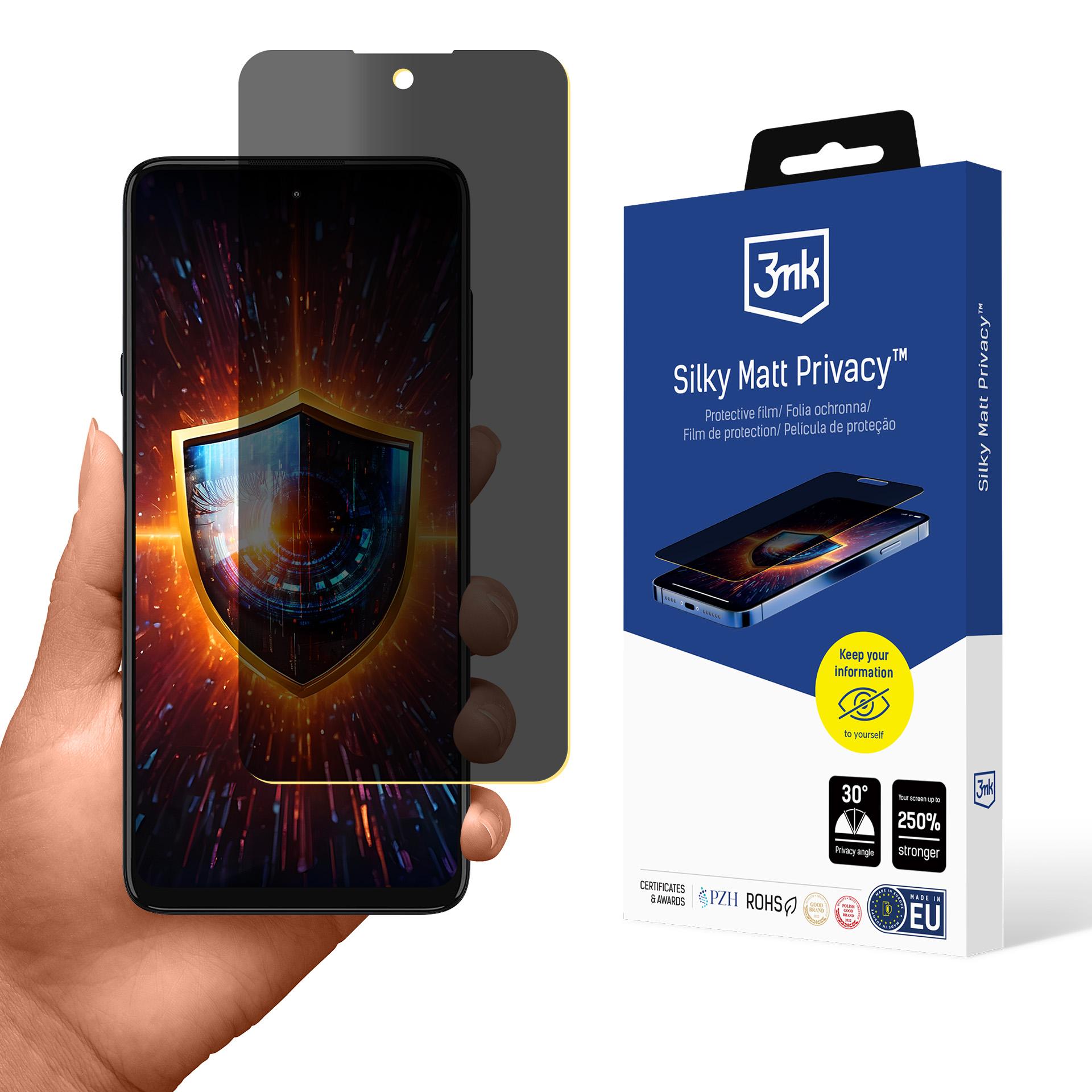 3mk Silky Matt Privacy – privātuma ekrāna aizsargs modelim Motorola Edge 20 Lite