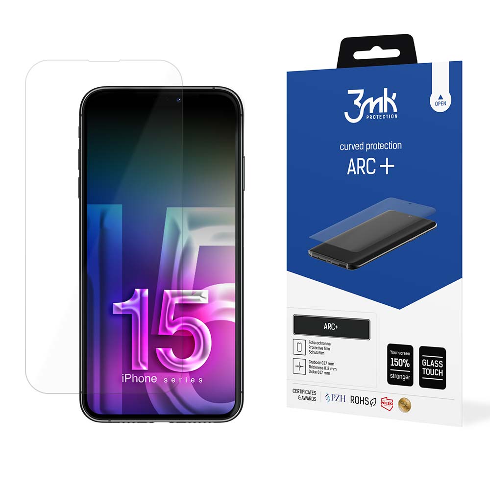 3mk ARC+ – tālruņa ekrāna aizsargs modelim Apple iPhone 15 Plus