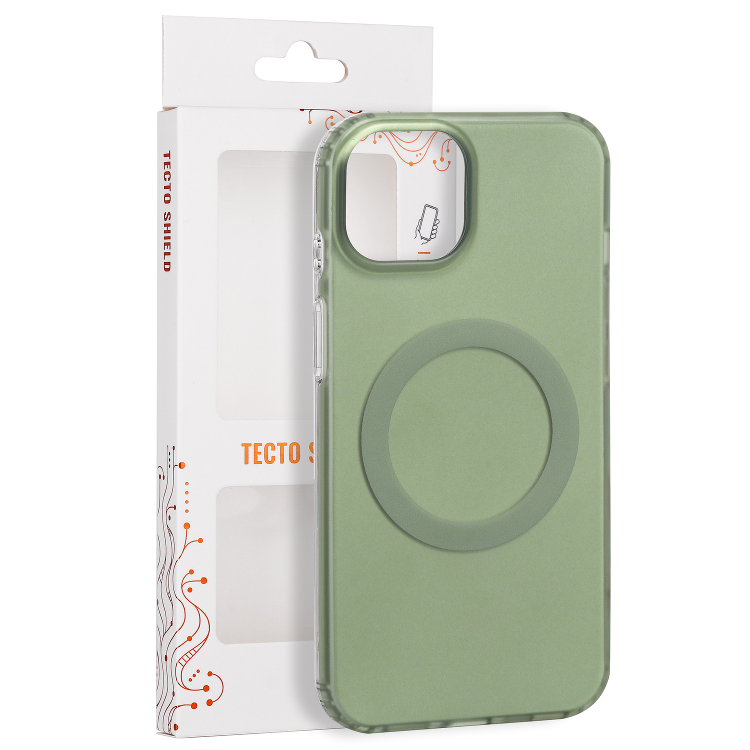 Tecto Shield Mistiq Mag vāciņš iPhone 15 6,1", olīvkrāsas