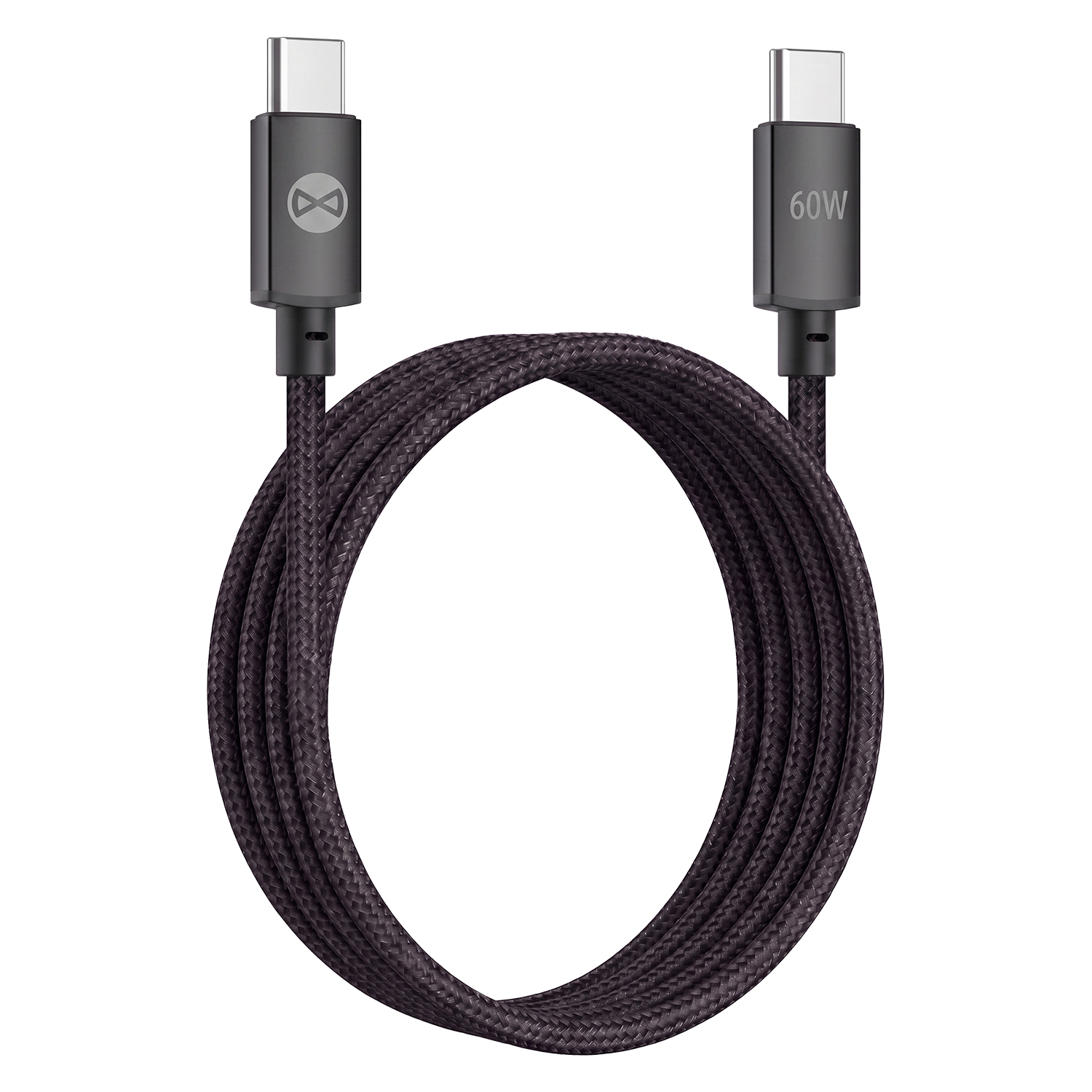 Forever Vibe kabelis USB-C - USB-C 1,0 m 60W tumši pelēks
