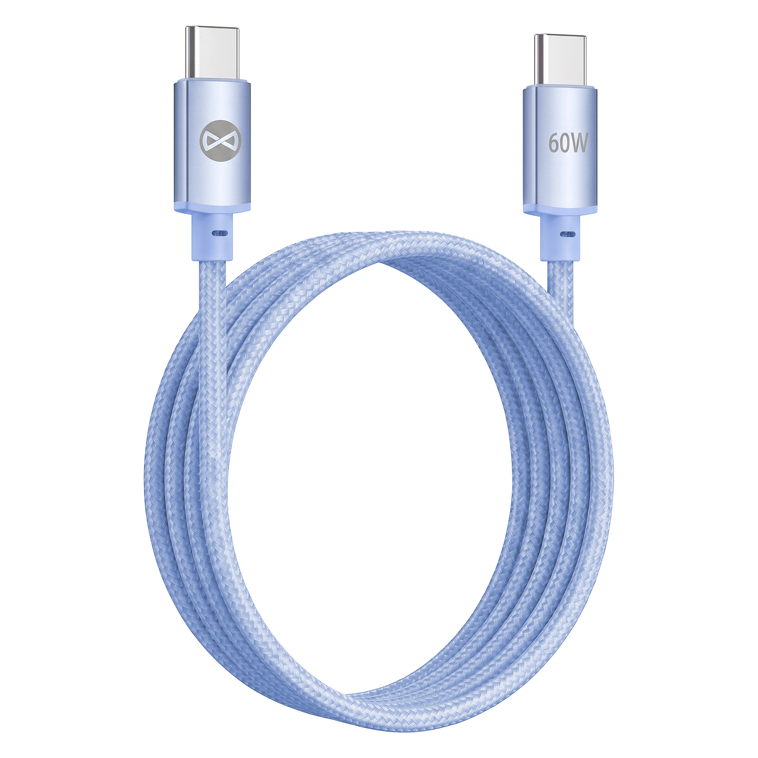 Forever Vibe kabelis USB-C - USB-C 1,0 m 60W debeszils