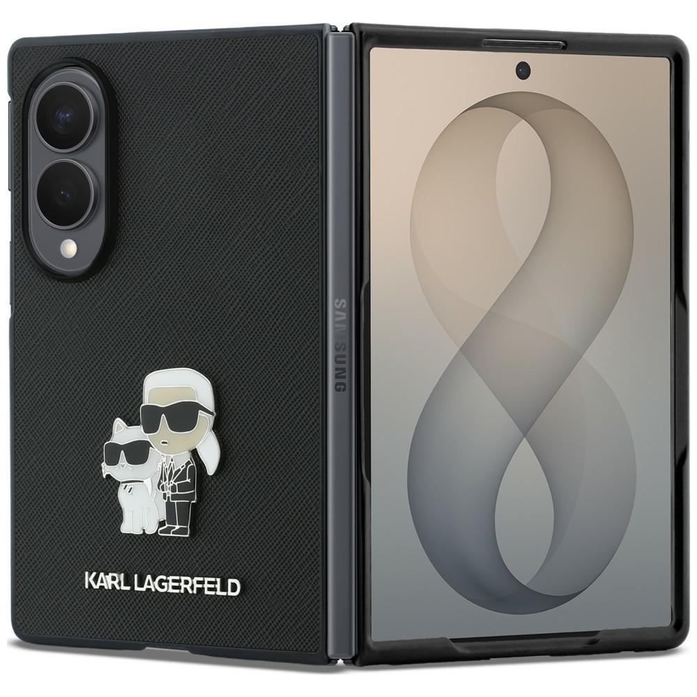 Melns Karl Lagerfeld Saffiano K&C Pin vāciņš Samsung Galaxy Z Fold8