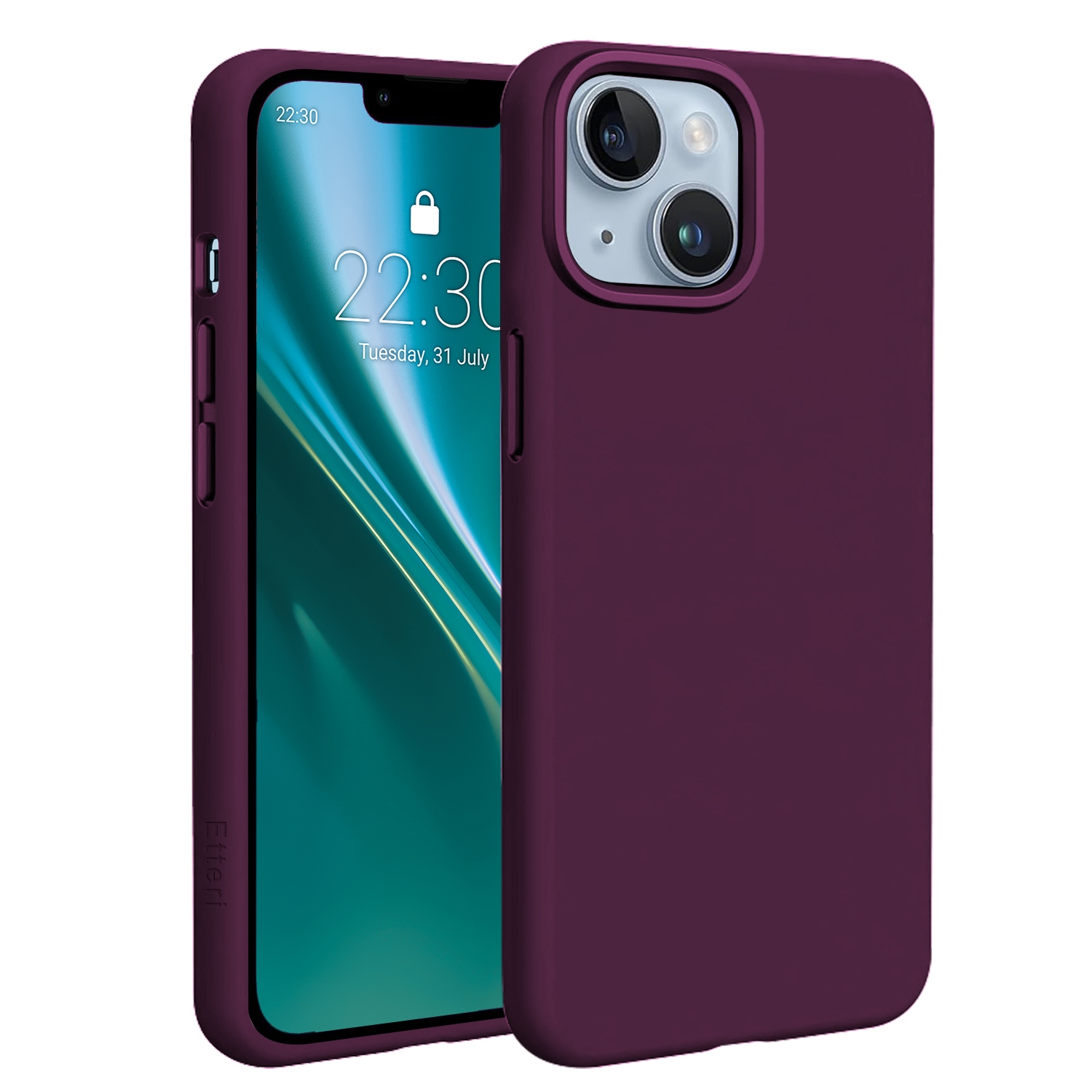 Etteri Silicone Mag maciņš iPhone 14 6,1 collu, tumšā ķiršu krāsā