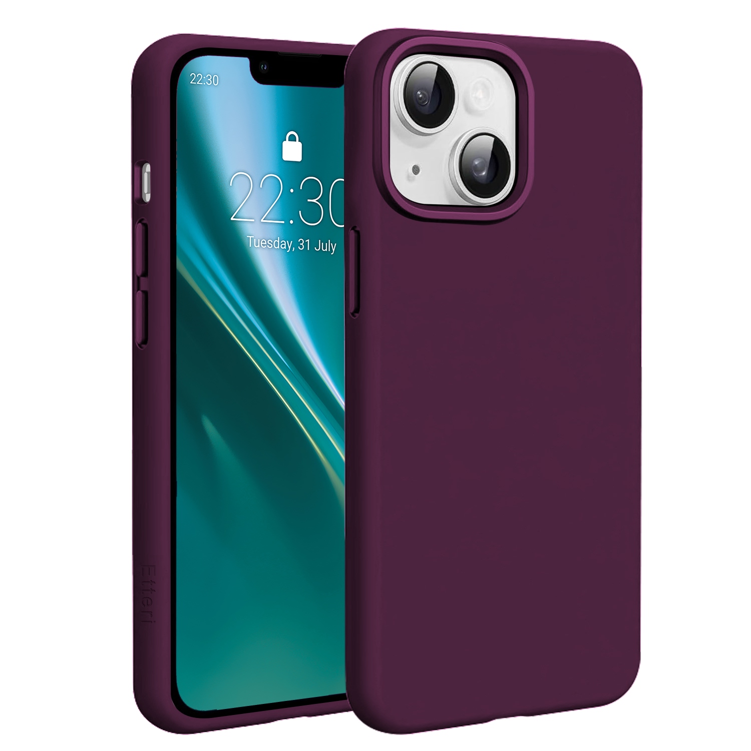 Etteri Silicone Mag maciņš iPhone 15 6,1 collu, tumšā ķiršu krāsā
