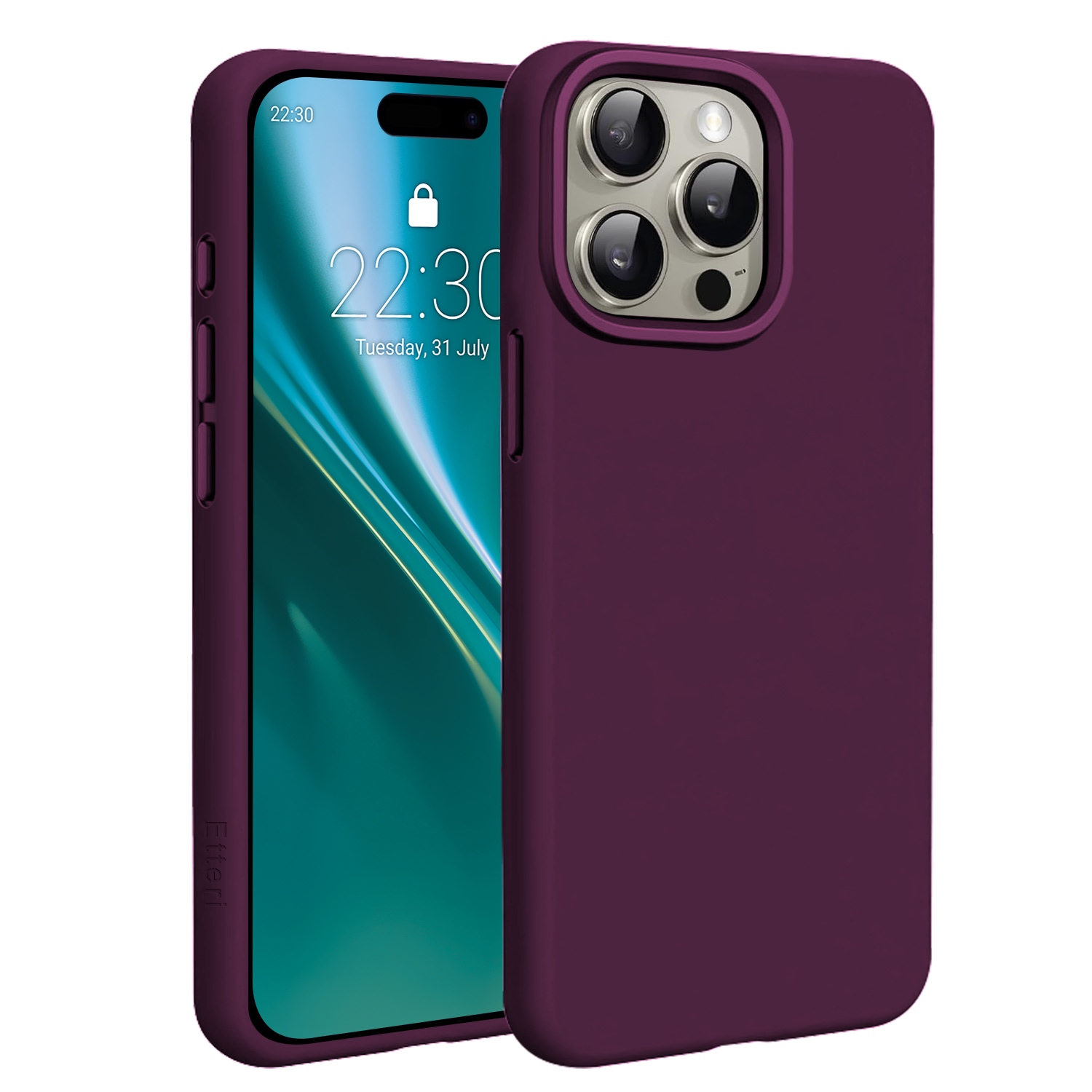 Etteri Silicone Mag maciņš iPhone 15 Pro 6,1 collu, tumšā ķiršu krāsā