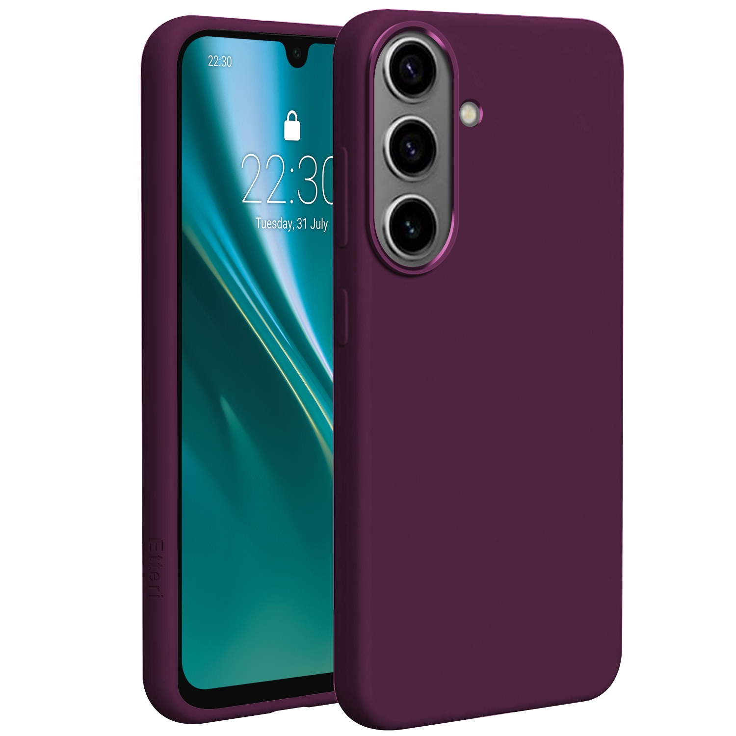 Etteri Silicone Mag maciņš Samsung Galaxy S25, tumšā ķiršu krāsā