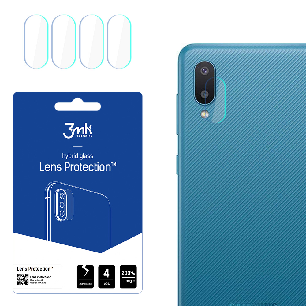 3MK FLEXIBLE GLASS LENS hibrīda stikls PROTECT SAMSUNG GALAXY M02 4 gab. kamerai