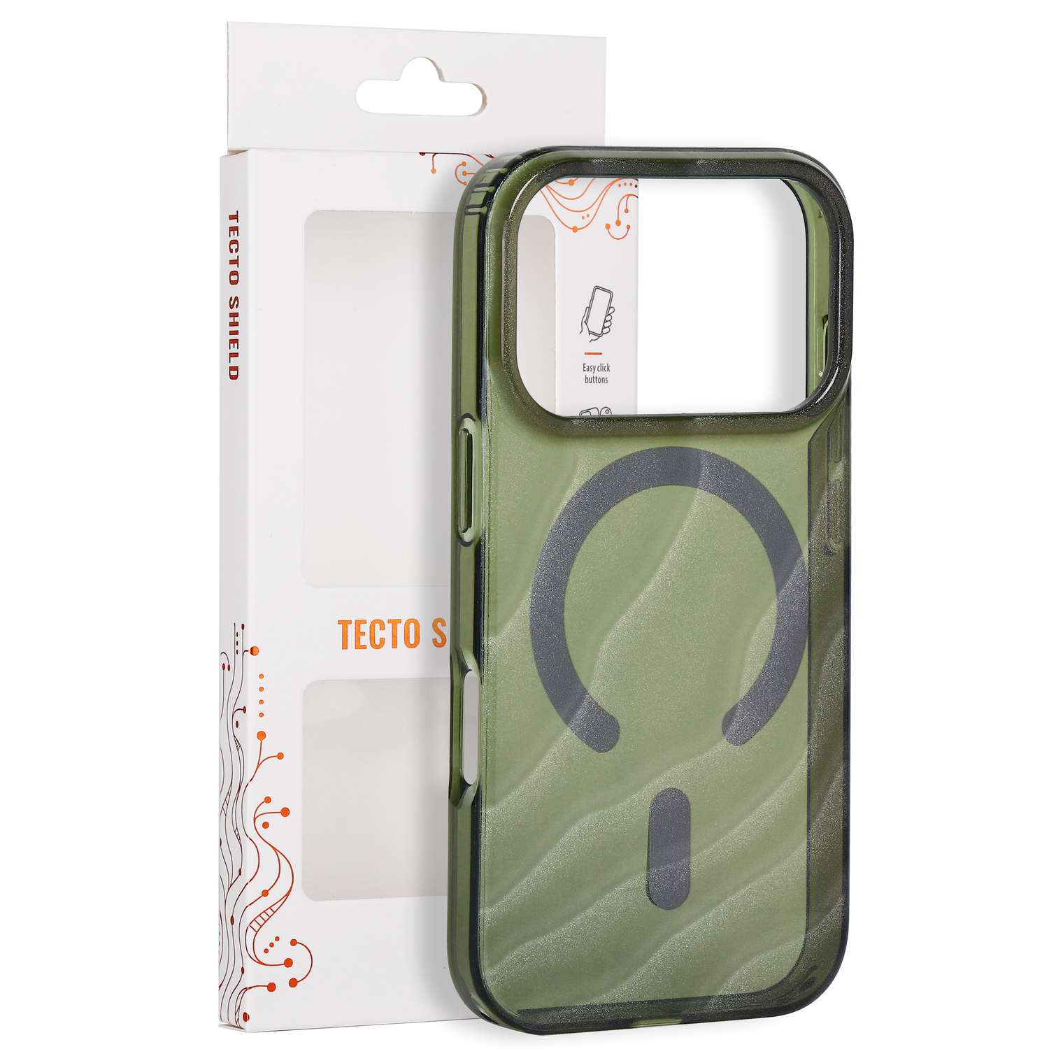 „Tecto Shield Desert Mag“ vāciņš modelim iPhone 17 Pro 6,3" / iPhone 18 Pro 6,3", tumši olīvzaļš