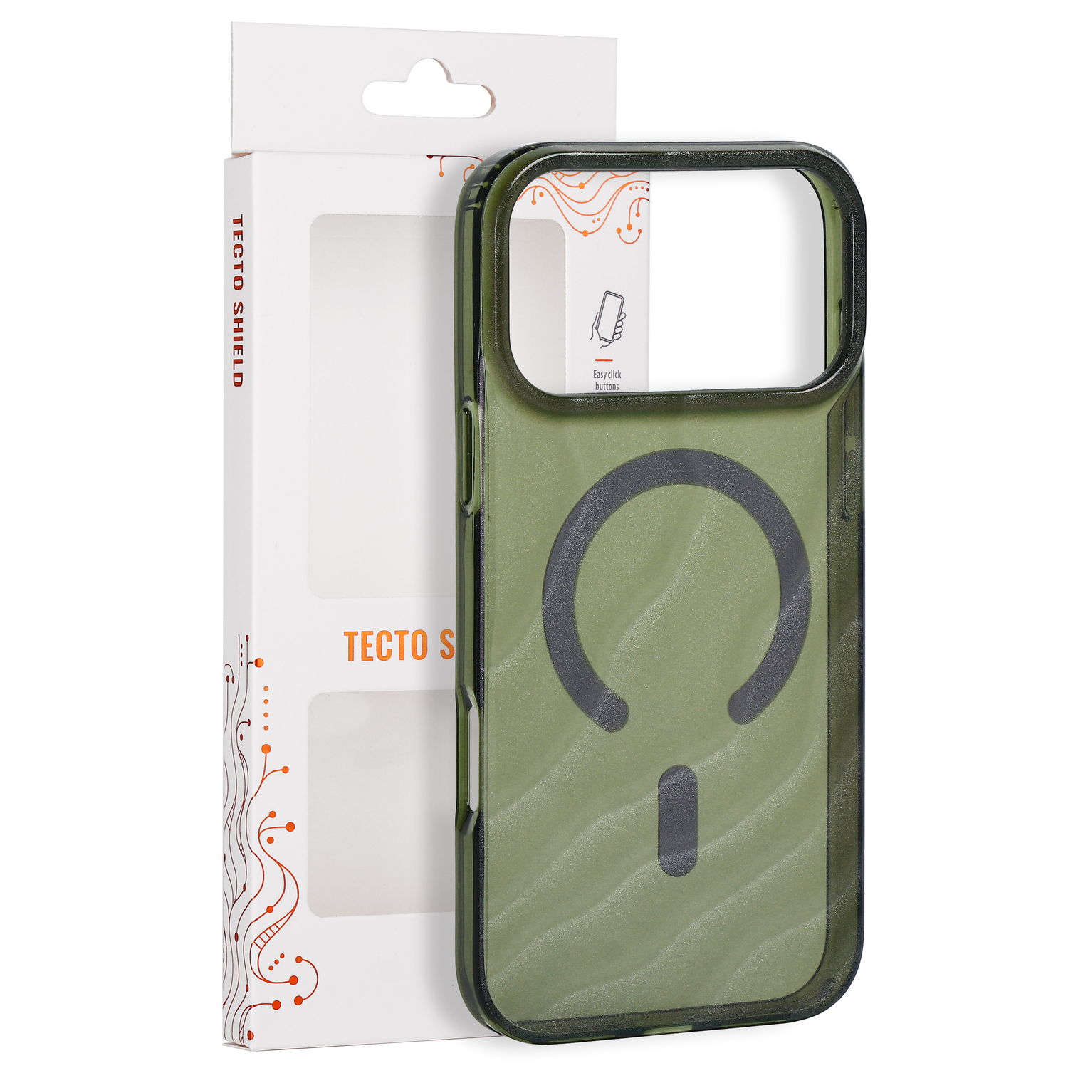 „Tecto Shield Desert Mag“ vāciņš modelim iPhone 17 Pro Max 6,9" / iPhone 18 Pro Max 6,9", tumši olīvzaļš