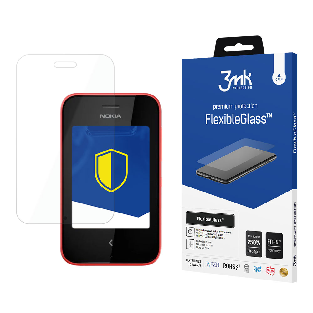 3mk FlexibleGlass – tālruņa ekrāna aizsargs modelim Nokia Asha 230 Dual