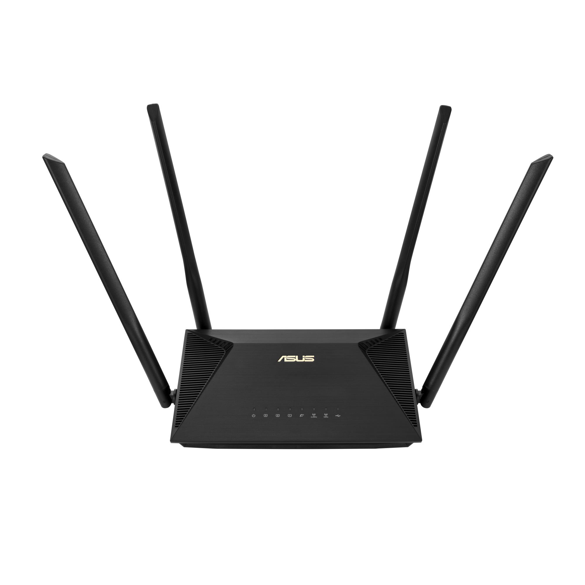ASUS RT-AX53U bezvadu maršrutētājs, Wi-Fi 6 (802.11ax), Ethernet WAN, RJ-45, 3G / 4G, 1 LAN ports, USB