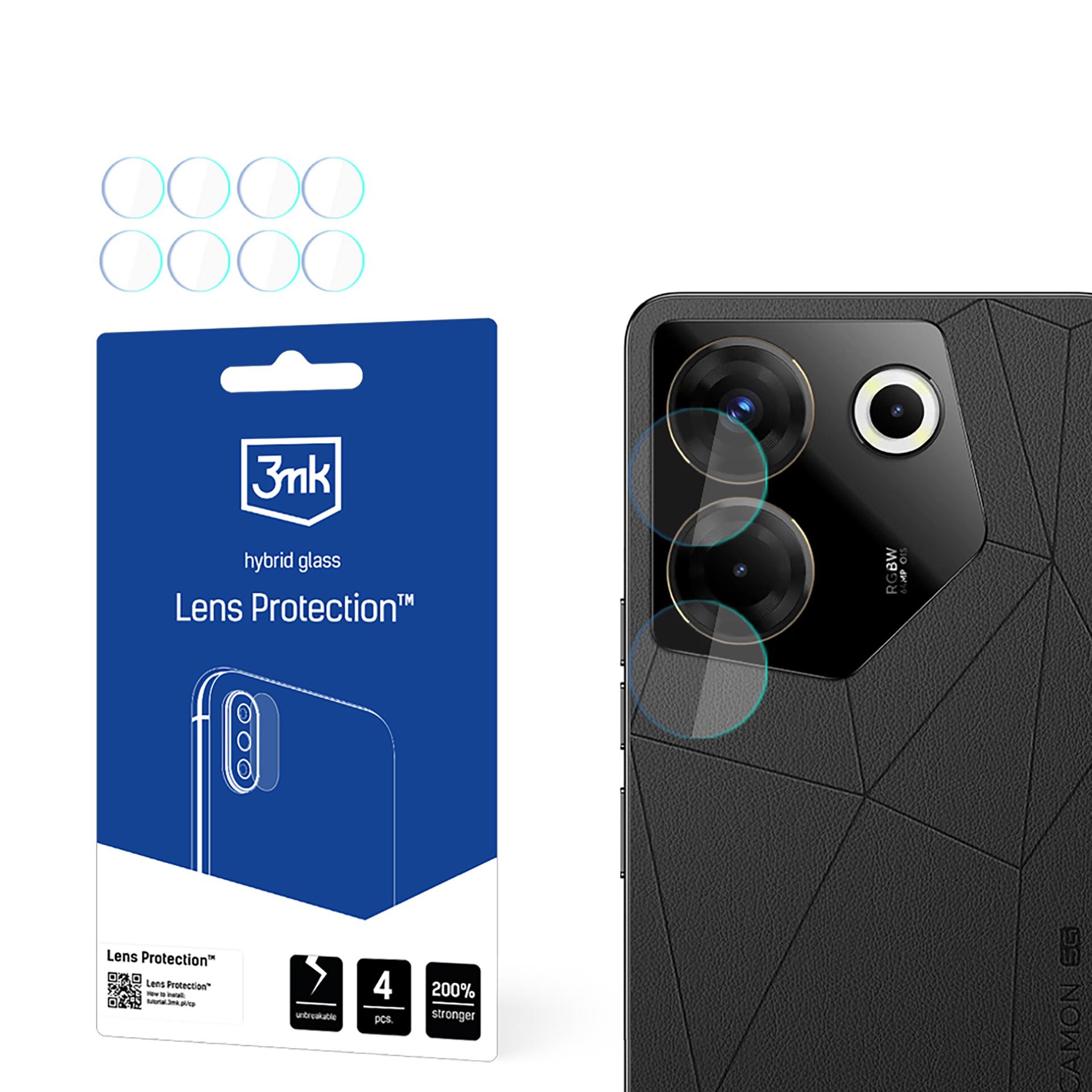 3mk Lens Protection – kameras objektīva aizsargs modelim Tecno Camon 20 Pro 5G / 20s Pro 5G