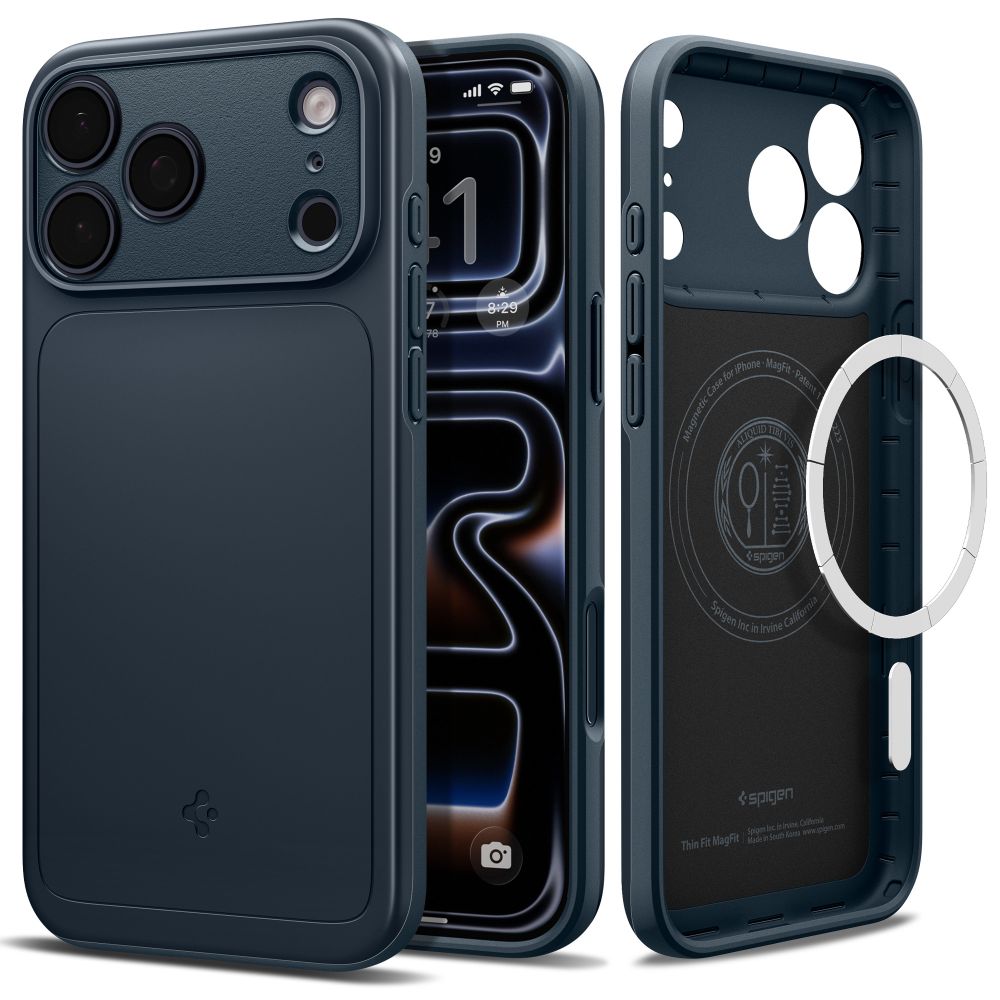Spigen Thin Fit MagSafe maciņš iPhone 17 Pro Max / 18 Pro Max, zils