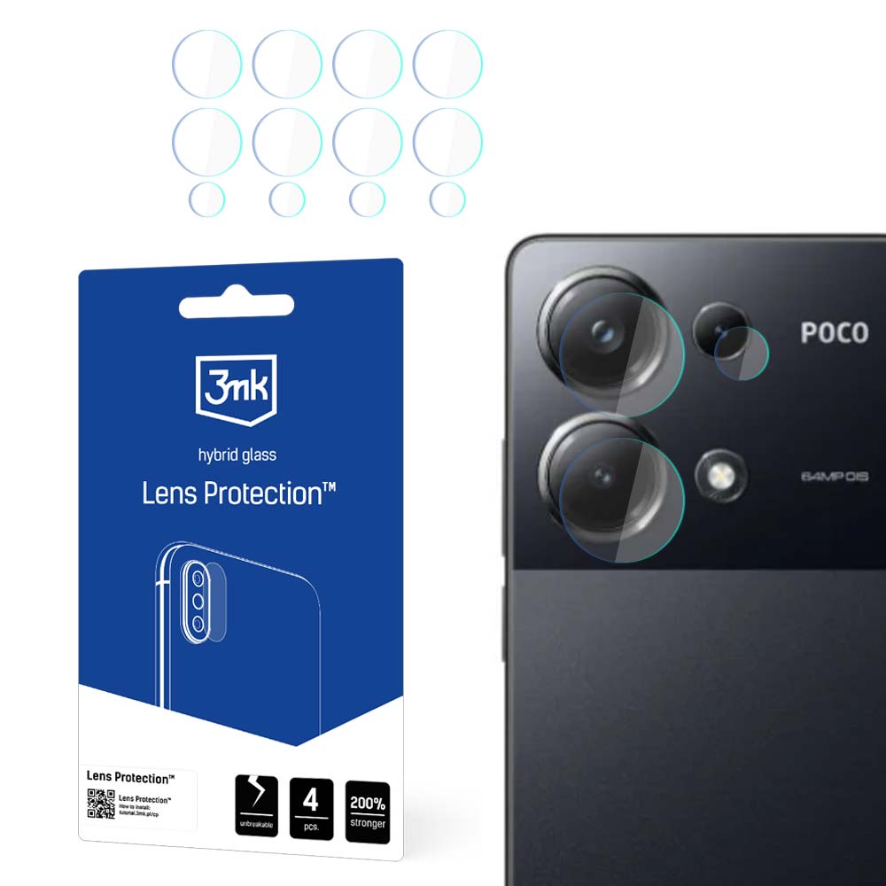 3mk Lens Protection – kameras objektīva aizsargs modelim Poco M6 Pro 4G