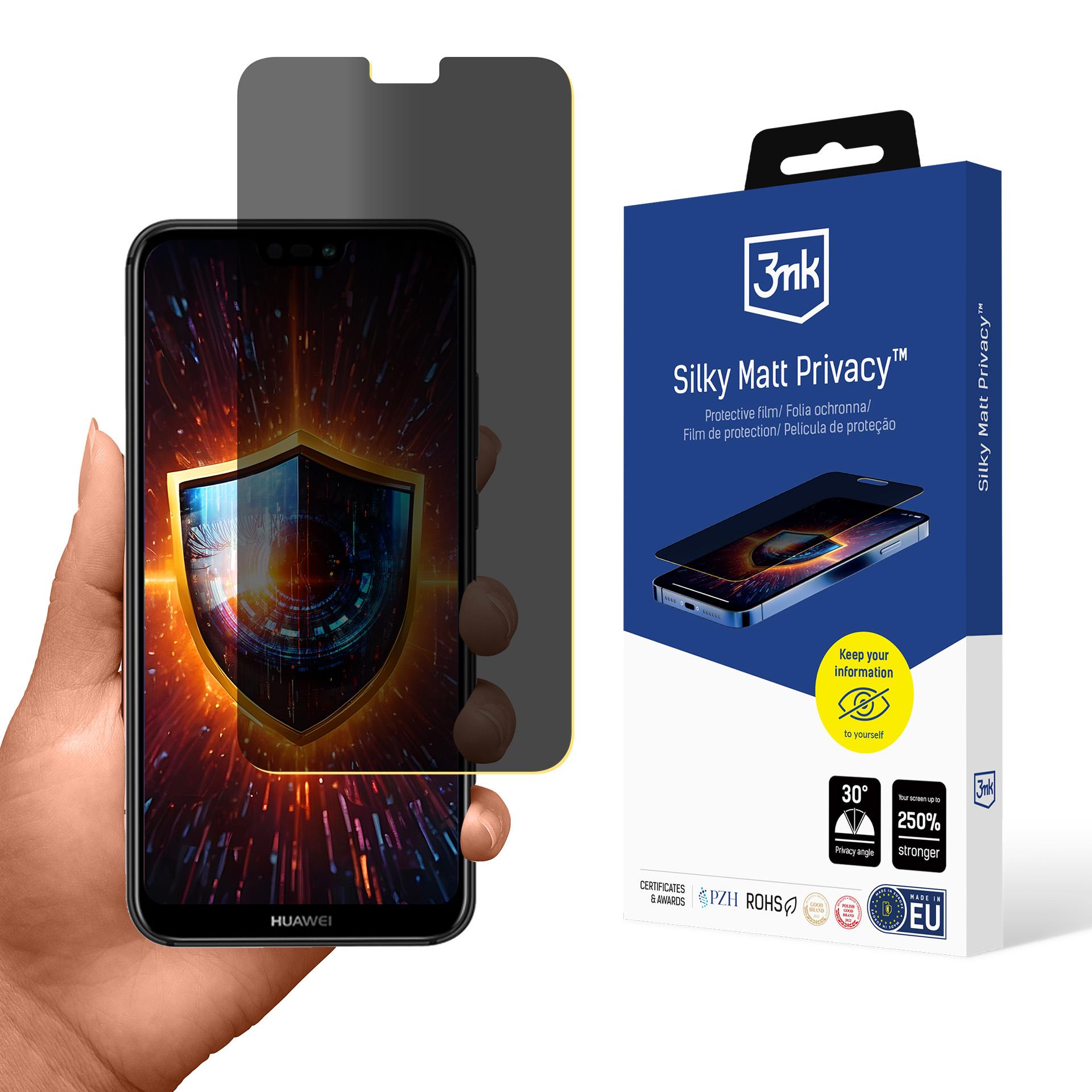 3mk Silky Matt Privacy – privātuma ekrāna aizsargs modelim Huawei P20 Lite