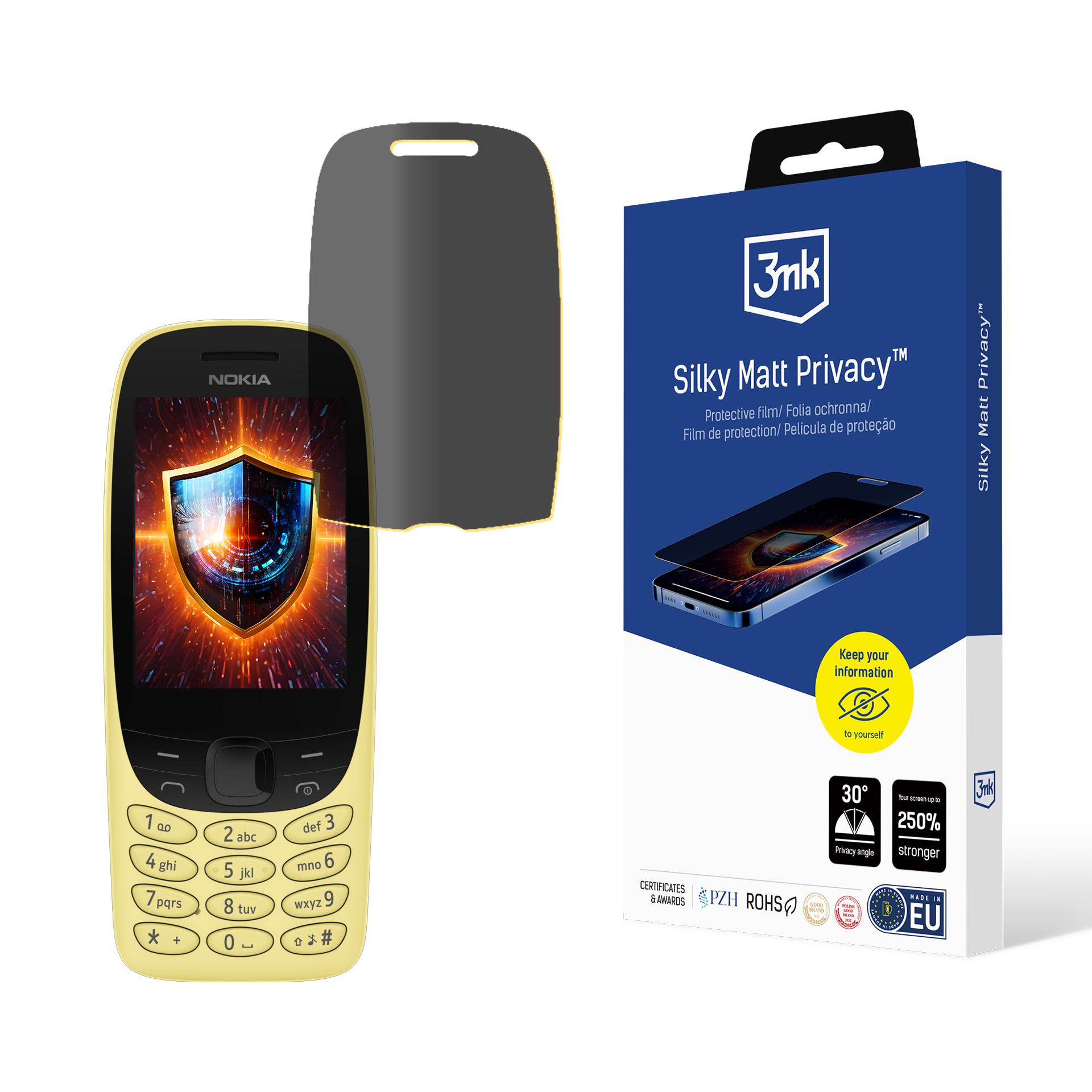 3mk Silky Matt Privacy – privātuma ekrāna aizsargs modelim Nokia 6310 (2024)