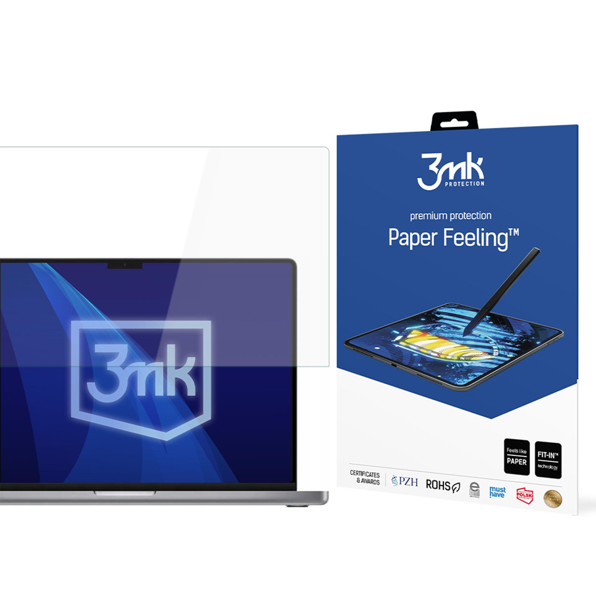 3mk Paper Feeling (līdz 17") – datora ekrāna aizsargs modelim Apple Macbook Pro 16 M1/M2/M3/M4/M5