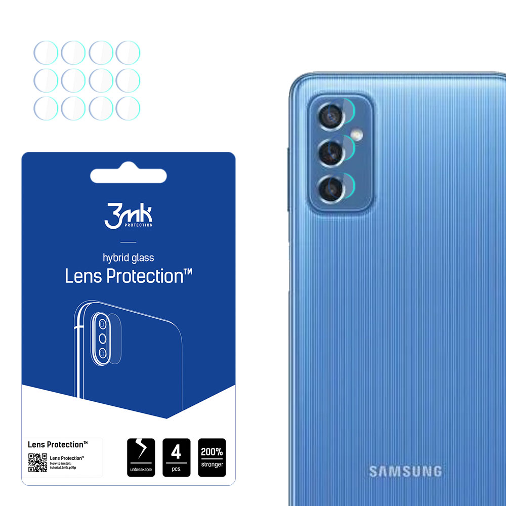 hibrīda stikls 3MK FLEXIBLE GLASS LENS SAMSUNG GALAXY M52 kamerai 4 gab..