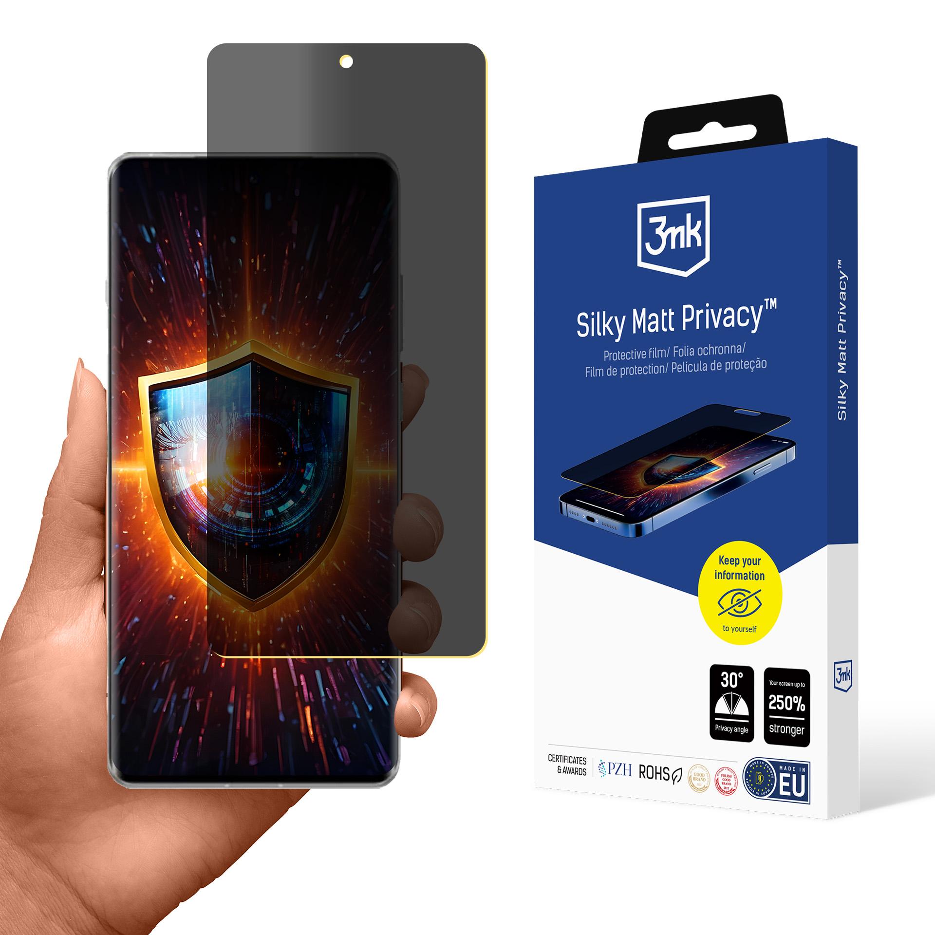 3mk Silky Matt Privacy – privātuma ekrāna aizsargs modelim Oppo Find X7 Ultra