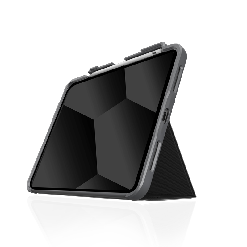 STM Dux Plus - izturīgs maciņš priekš iPad 11" (2025) / 10.9" (2022) MIL-STD-810G ar Apple Pencil turētāju (melns) EDU/COM versija