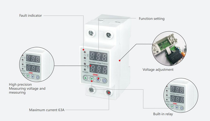 CNC Overvoltage & Undervoltage Protector, 63A