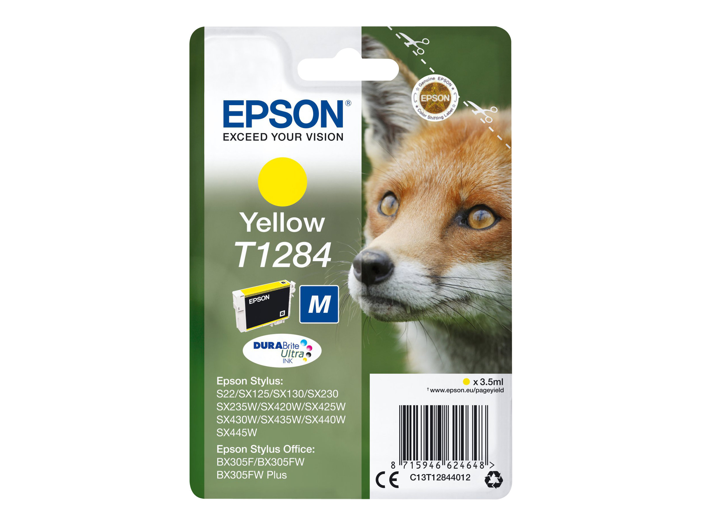 Epson T1284 3.5 ml tintes kasetne, dzeltena