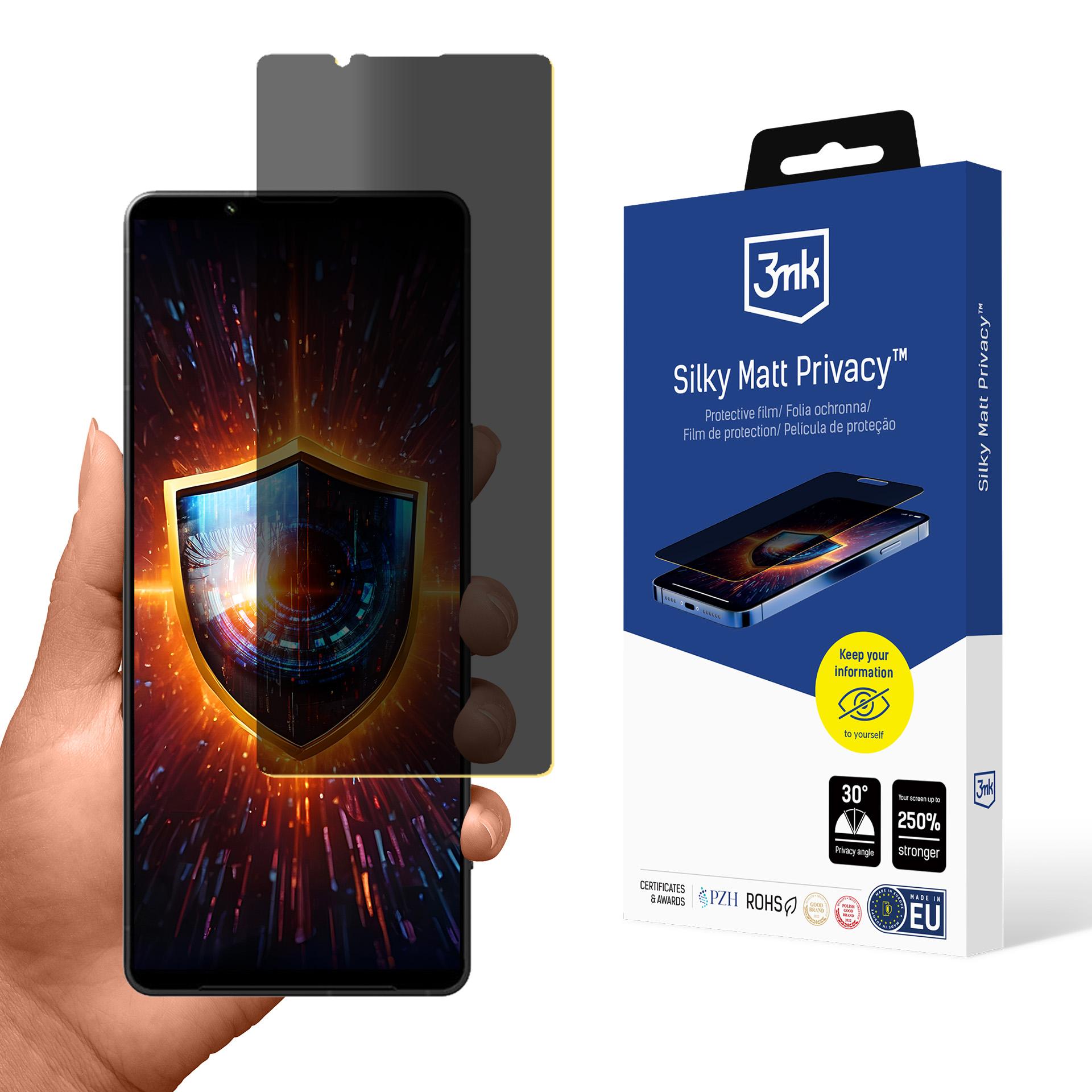 3mk Silky Matt Privacy – privātuma ekrāna aizsargs modelim Sony Xperia 1 V