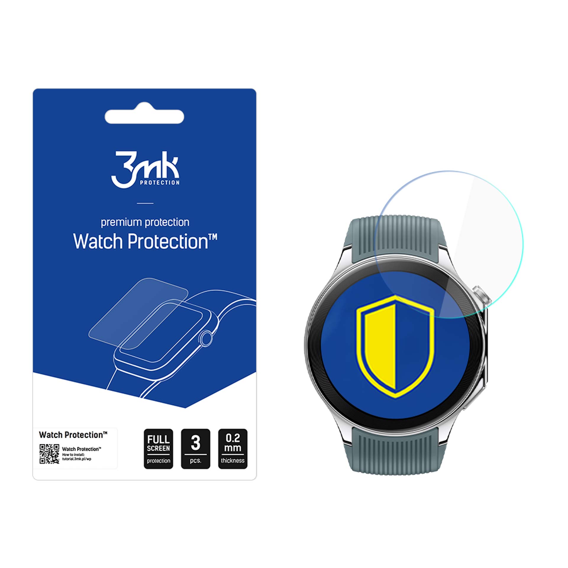 3mk Watch Protection ARC – viedpulksteņa ekrāna aizsargs modelim OnePlus Watch 2