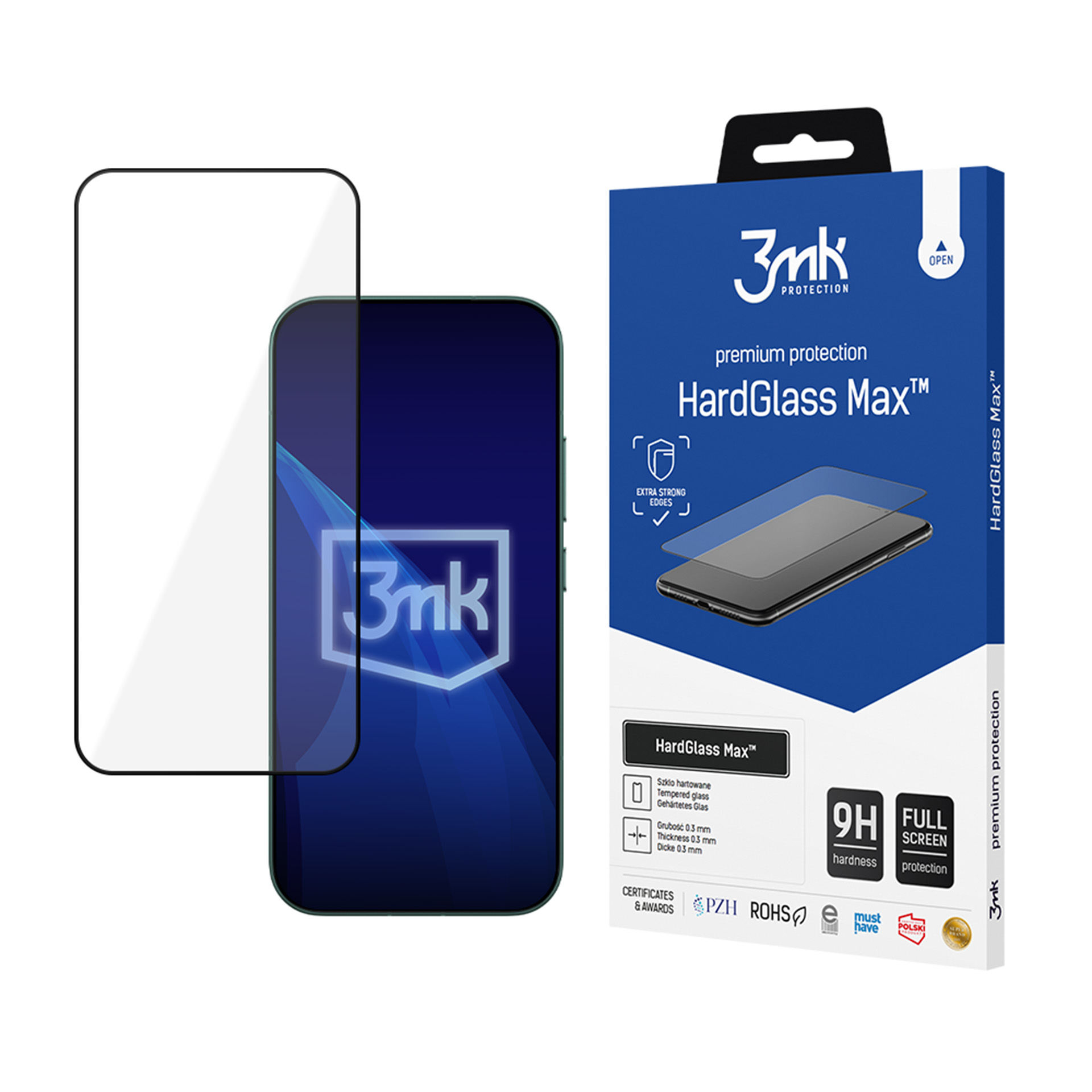3mk HardGlass Max melns – tālruņa ekrāna aizsargs modelim Xiaomi 17/ 17 Pro